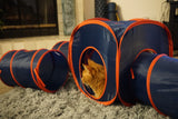 Paws and Pups Cat Home Collapsible House Cubes Tunnel Tassels (1 Cube 2 Tunnels) - Gaucho Goods