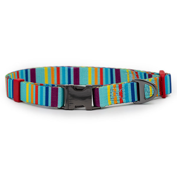 Nylon Dog Collar - Rainbow Stripes