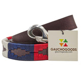 The Patriot Leather Dog Leash - hand-stitched with bold Red, White and Blue colors