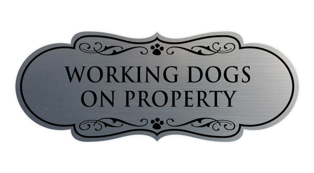 Designer Paws, Working Dogs on Property Wall or Door Sign