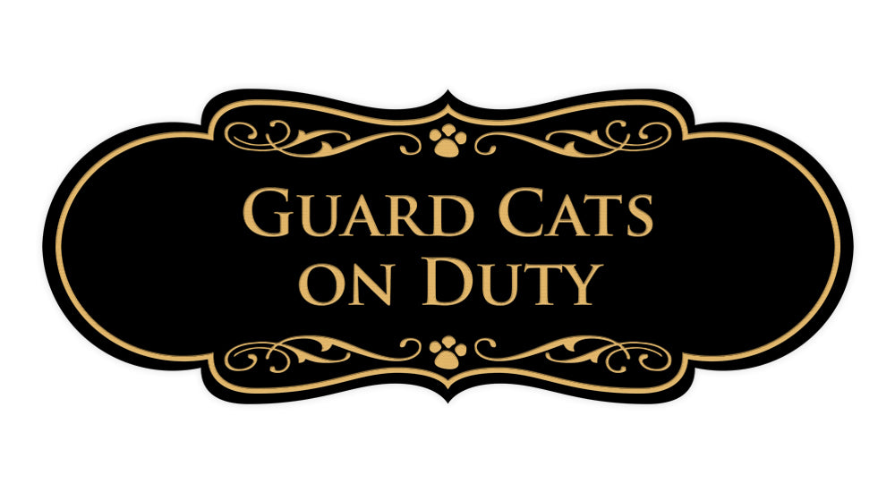 Designer Paws, Guard Cats on Duty Wall or Door Sign