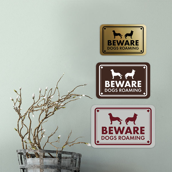 Classic Framed Diamond, Beware Dogs Roaming Wall or Door Sign – Gaucho ...