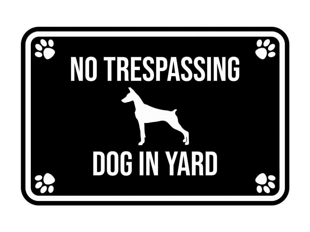 Motto Lita Classic Framed Paws, No Trespassing Dog in Yard Wall or Door Sign