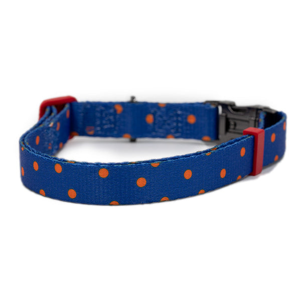 Nylon Dog Collar - Orange Polka Dot