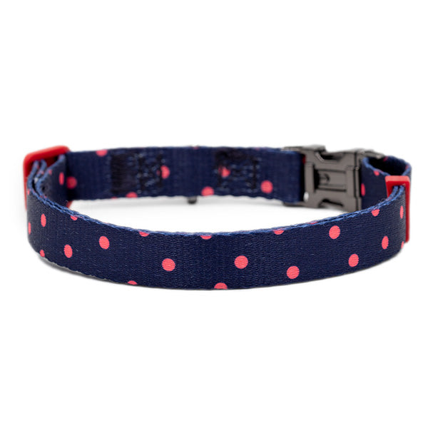 Nylon Dog Collar - Pink Polka Dot