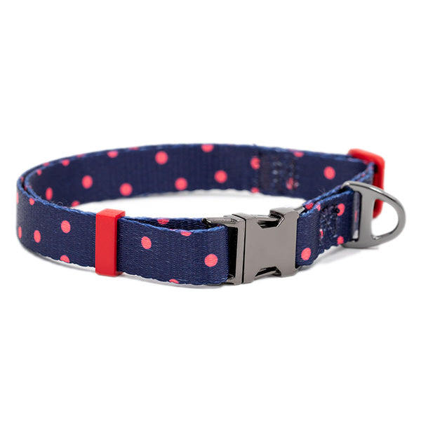  Nylon Dog Collar - Pink Polka Dot