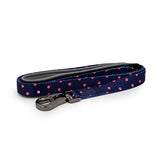 Paws and Pups Durable 6ft Nylon Dog Leash with neoprene padded handle - Pink Polka Dot