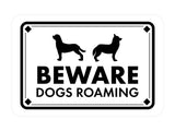 Classic Framed Diamond, Beware Dogs Roaming Wall or Door Sign