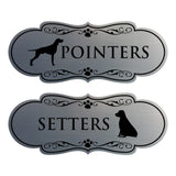 Designer Paws, Restroom 2 Pack 'Pointers' 'Setters' Wall or Door Sign