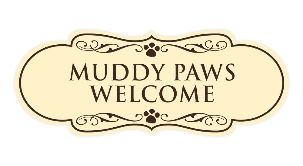 Designer Paws, Muddy Paws Welcome Wall or Door Sign