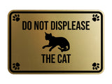 Motto Lita Classic Framed Paws, Do Not Displease the Cat Wall or Door Sign
