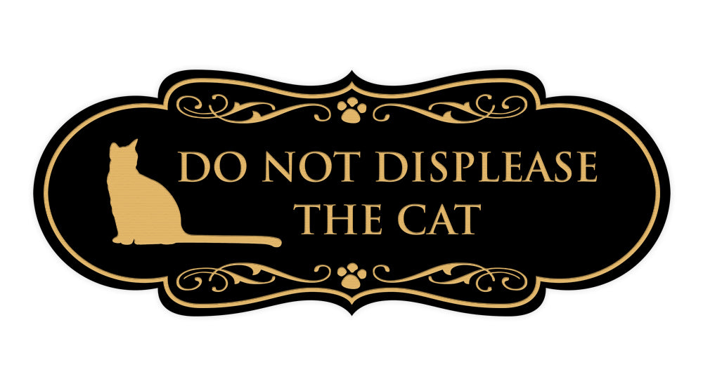 Designer Paws, Do Not Displease the Cat Wall or Door Sign
