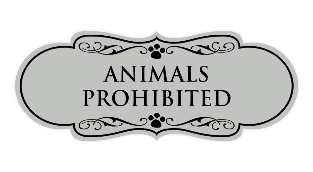 Designer Paws, Animals Prohibited Wall or Door Sign