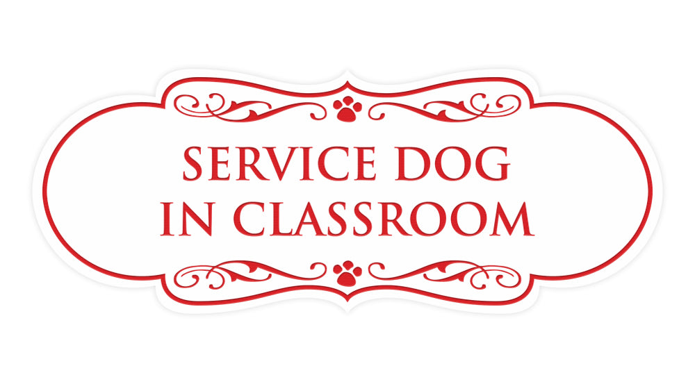 Designer Paws, Service Dog In Classroom Wall or Door Sign