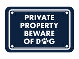 Classic Framed Diamond, Private Property Beware of Dog Wall or Door Sign