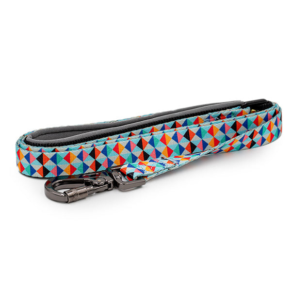 Paws and Pups Durable 6ft Nylon Dog Leash with neoprene padded handle - Kaleidoscope - Gaucho Goods